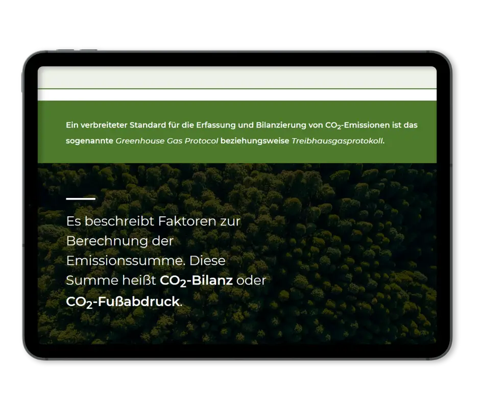 Zu sehen ist ein Auszug des Kurses Nachhaltigkeit und Klimaschutz in Gesundheitseinrichtungen
