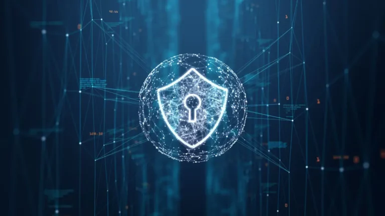 Digitales Schloss-Symbol als Darstellung von Datensicherheit.