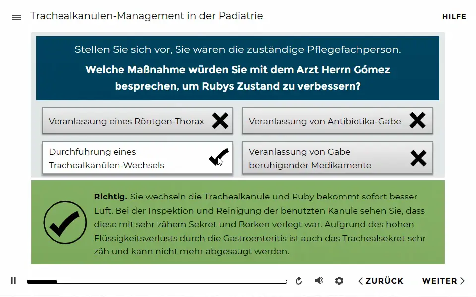 Relias Kursreihe für die pädiatrische Pflege: Fallbeispiel Ruby