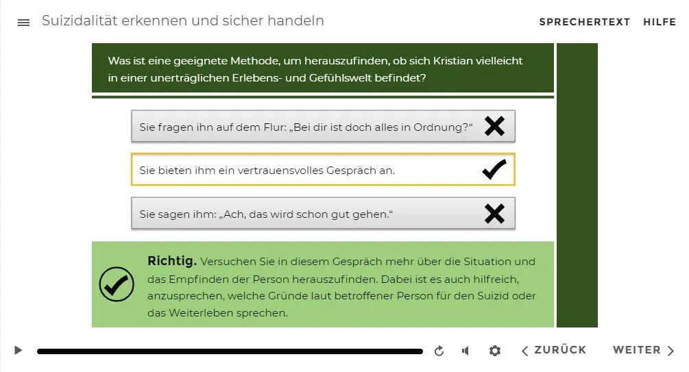 Suizidalität erkennen und sicher handeln - Auszug aus dem E-Learning-Kurs von Relias