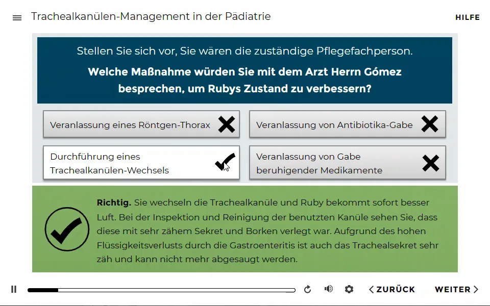 Relias Kursreihe für die pädiatrische Pflege: Fallbeispiel Ruby